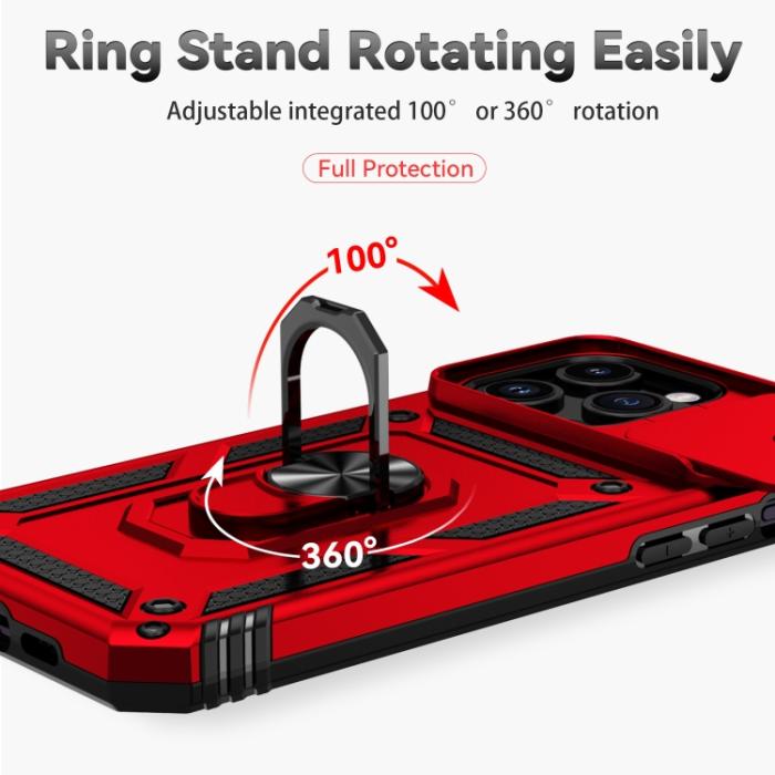 Bild 4, iPhone 15 Pro Skal CamShield Armor Ring Röd