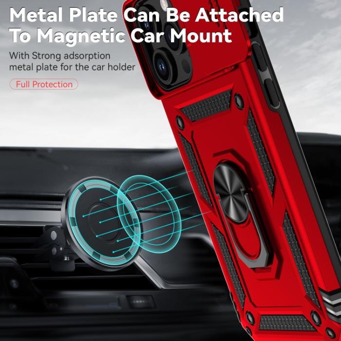 Bild 6, iPhone 15 Pro Skal CamShield Armor Ring Röd