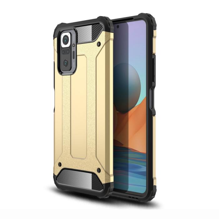 Bild 1, Xiaomi Redmi Note 10 Pro - Shockproof Armor Hybrid Skal - Guld