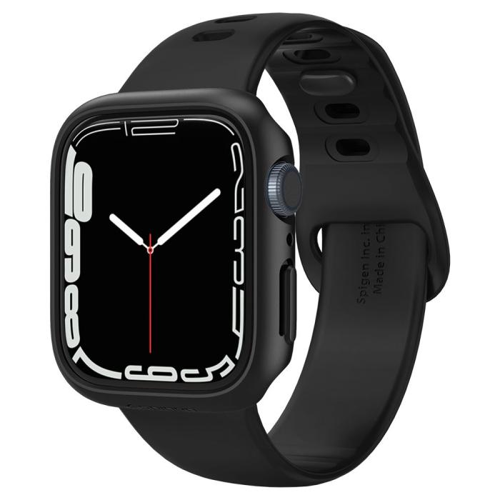 Bild 1, Spigen Apple Watch 7/8 45 mm Skal Thin Fit Svart