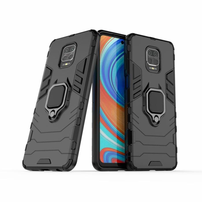 Bild 1, Xiaomi Redmi Note 9 Pro/Note 9S - Hybrid Ring Skal - Svart
