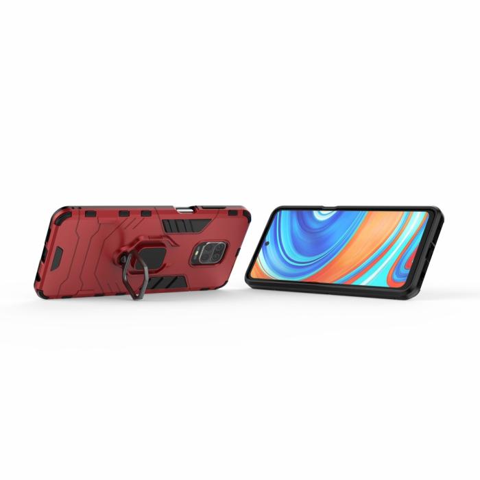 Bild 3, Xiaomi Redmi Note 9 Pro/Note 9S - Hybrid Ring Skal - Röd