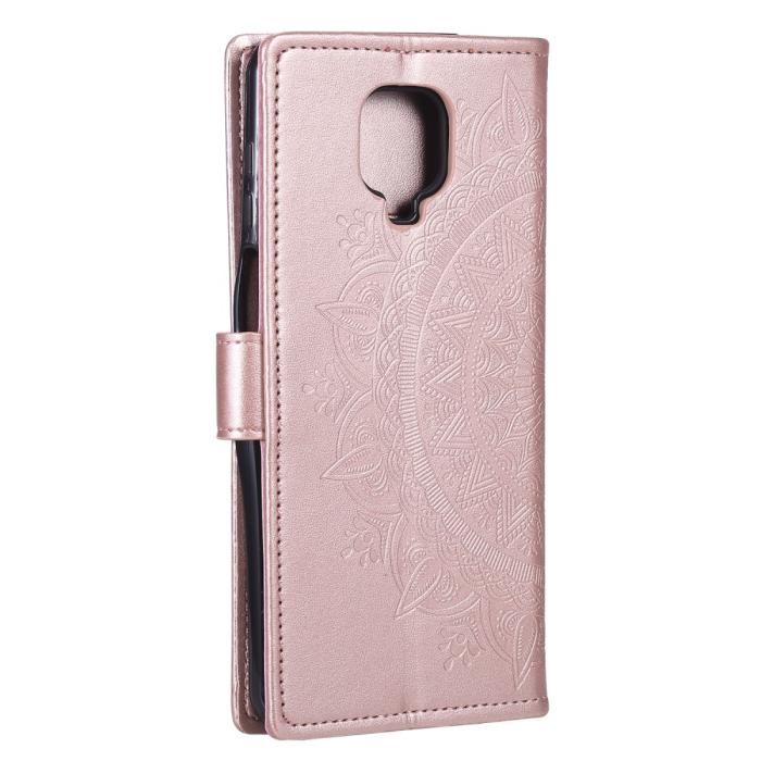 Bild 5, Xiaomi Redmi Note 9 Pro/Note 9S - Mandala Plånboksfodral - Roséguld