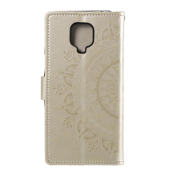 Bild 3, Xiaomi Redmi Note 9 Pro/Note 9S - Mandala Plånboksfodral - Guld