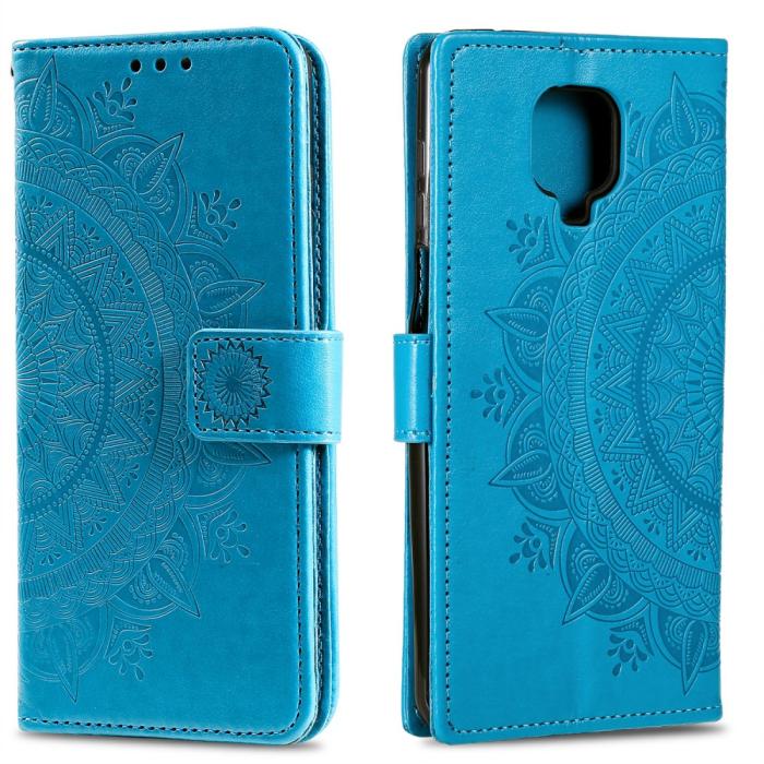 Bild 1, Xiaomi Redmi Note 9 Pro/Note 9S - Mandala Plånboksfodral - Blå