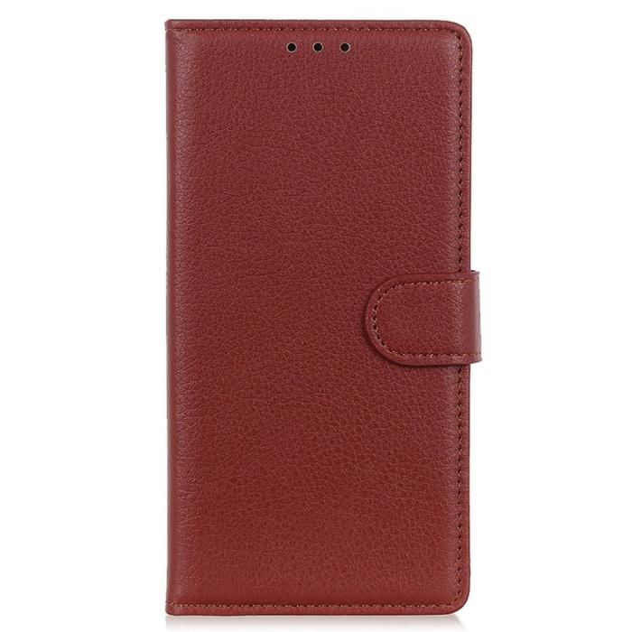 Bild 6, Galaxy S25 Plus / S24 Plus Fodral Litchi Läder Brun
