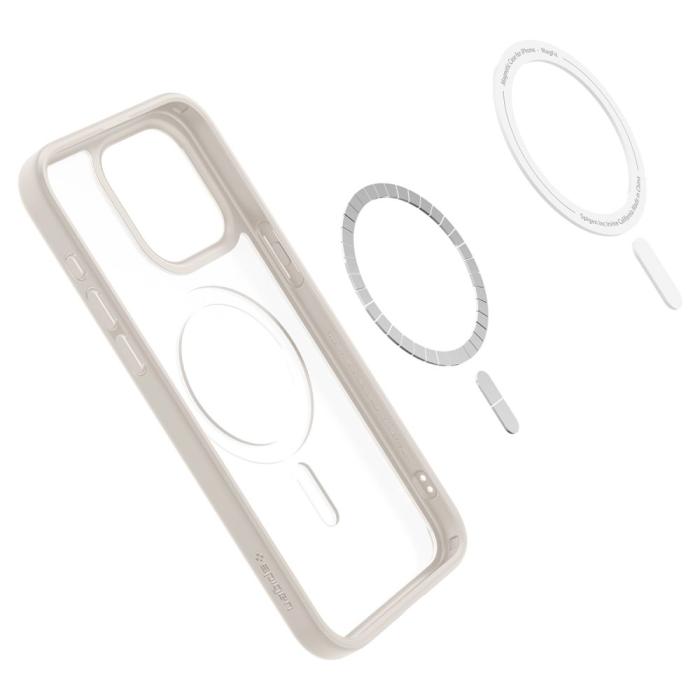 Bild 6, Spigen iPhone 15 Pro Skal MagSafe Mag Ultra Hybrid Frostad Titanium