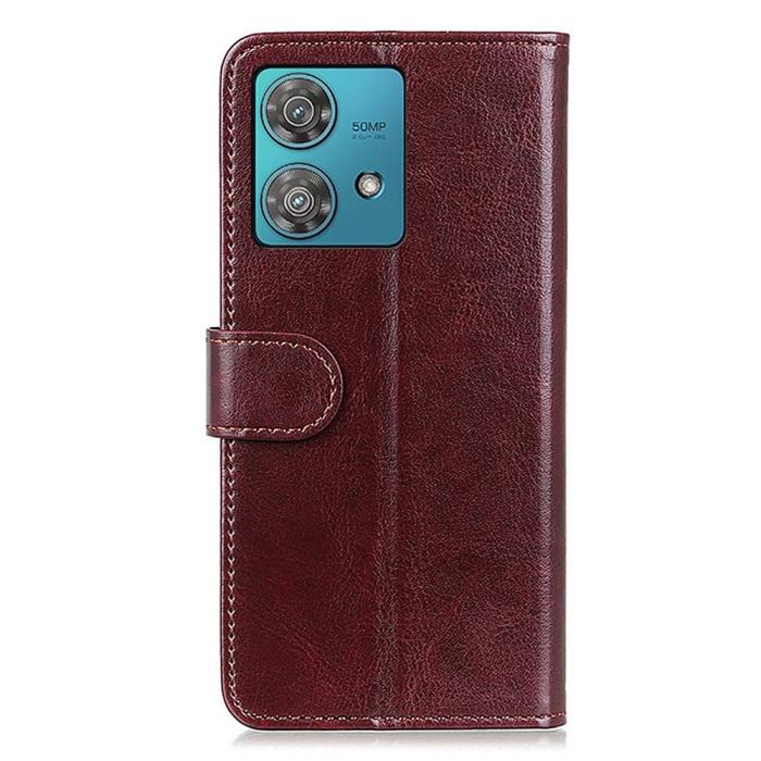 Bild 6, Motorola Edge 40 Neo 5G Fodral Crazy Horse Läder Brun