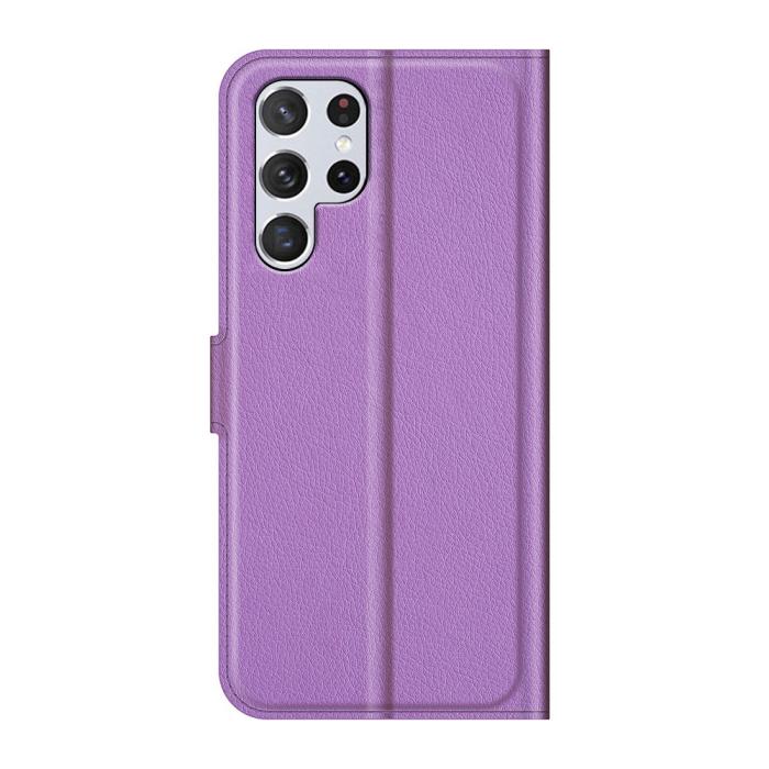 Bild 3, Samsung Galaxy S22 Ultra Fodral Litchi Läder Lila