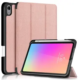 iPad Mini (2021) Fodral Tri-Fold Med Pennhållare Roséguld