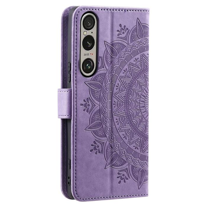 Bild 6, Sony Xperia 1 VII Fodral Mandala Läder Lila
