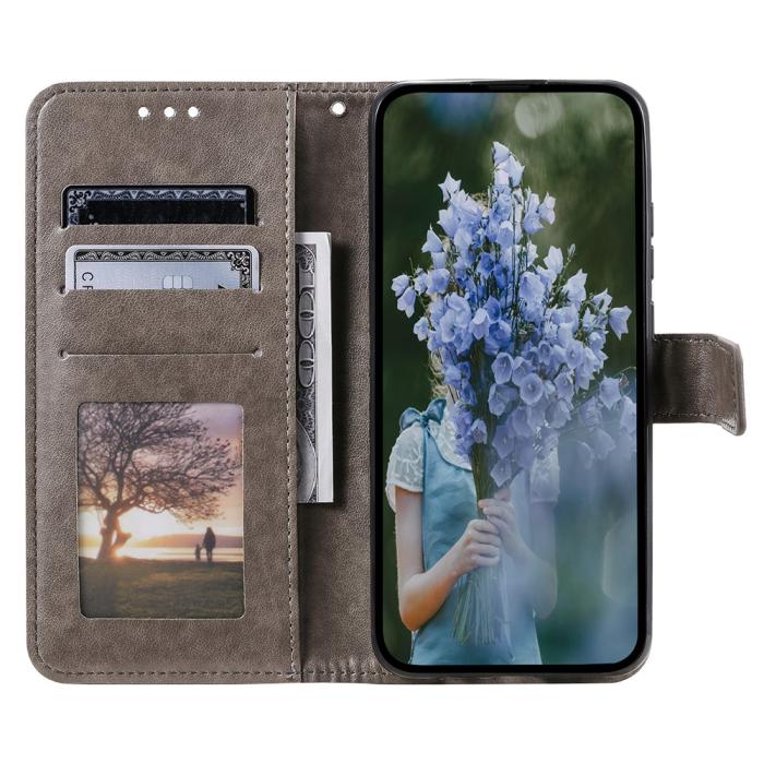 Bild 2, Sony Xperia 1 VII Fodral Mandala Läder Grå