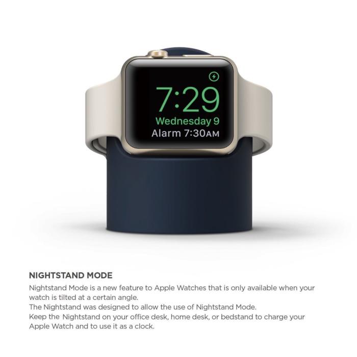 Bild 2, Apple Watch Silikon Stativ Mörk Blå