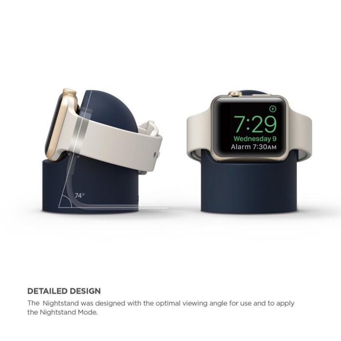 Bild 4, Apple Watch Silikon Stativ Mörk Blå