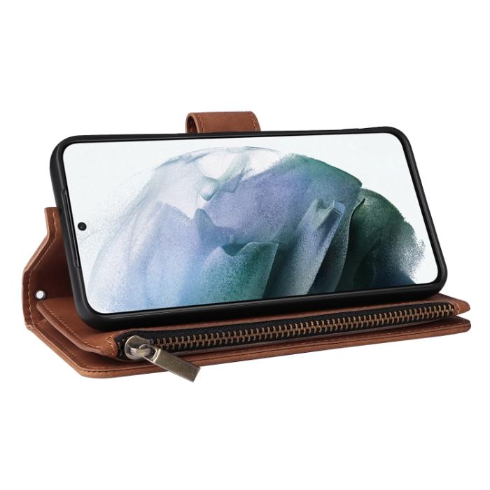 Bild 6, Samsung Galaxy S22 Fodral Multifunktionell Läder Brun