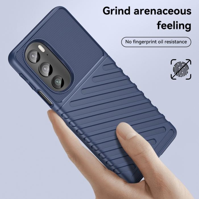 Bild 4, Motorola Edge 30 Pro Skal Twill Textur Blå