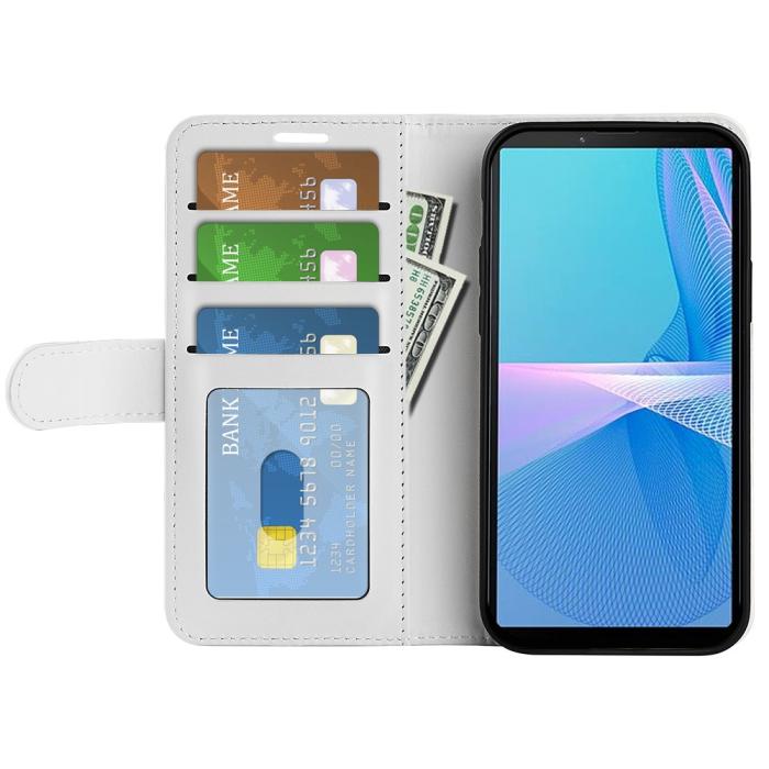 Bild 2, Sony Xperia 10 IV Fodral Crazy Horse Läder Vit