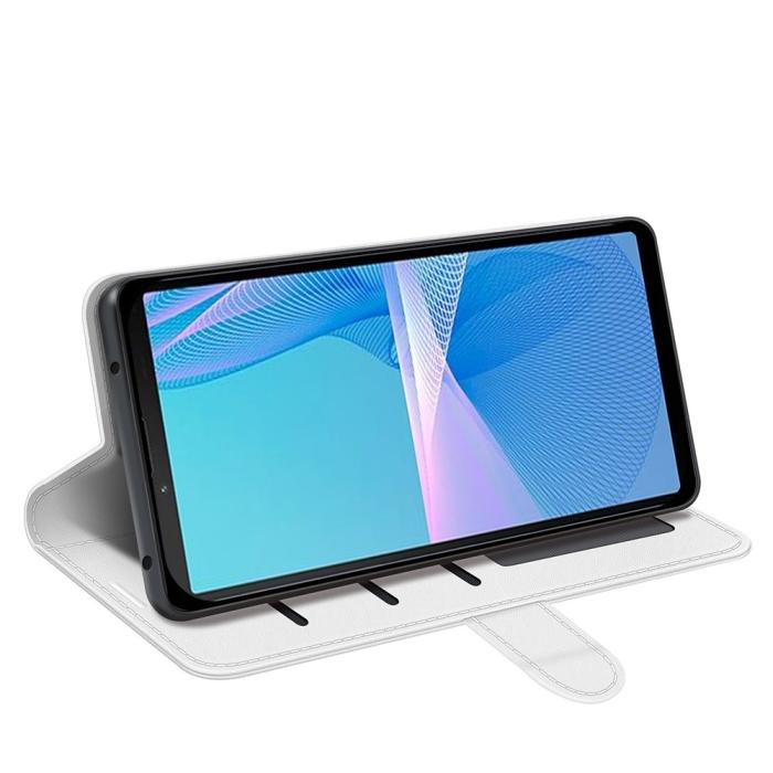 Bild 3, Sony Xperia 10 IV Fodral Crazy Horse Läder Vit