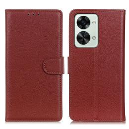 OnePlus Nord 2T 5G Fodral Litchi Läder Brun