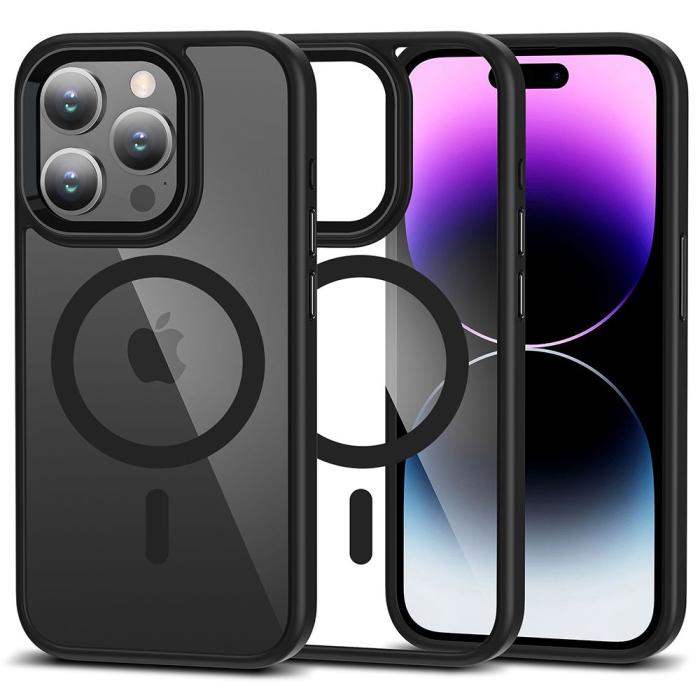 Bild 1, Tech-Protect iPhone 15 Pro Skal MagSafe MagMat Svart/Transparent
