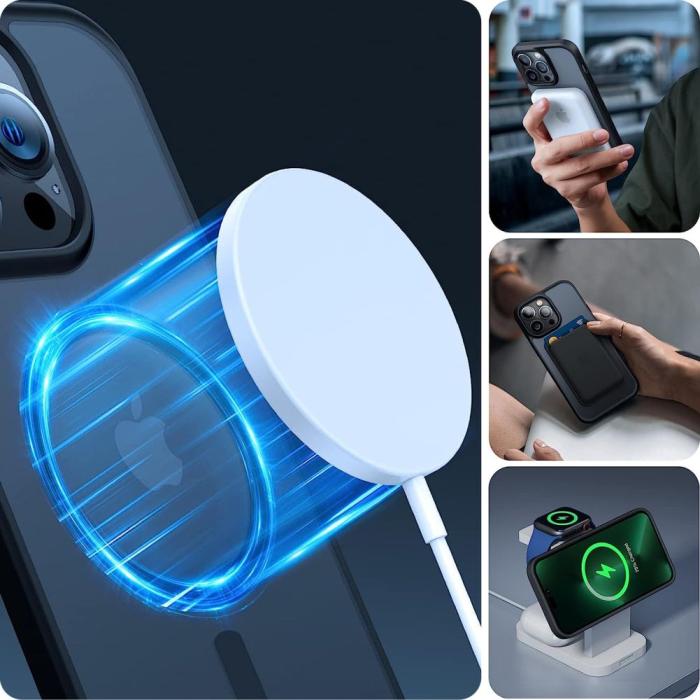 Bild 2, Tech-Protect iPhone 15 Pro Skal MagSafe MagMat Svart/Transparent