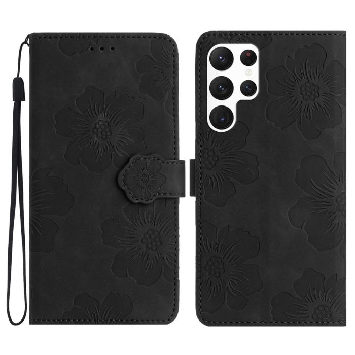 Bild 1, Samsung Galaxy S24 Ultra Fodral Blommigt Tryck Svart