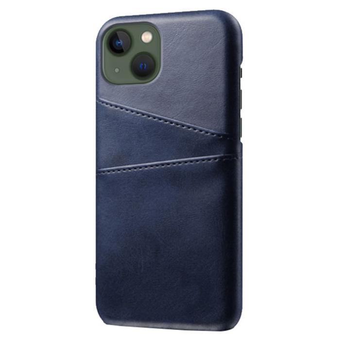 Bild 2, iPhone 15 Plus Skal Läder Med 2 Kortfack Blå