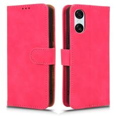 Sony Xperia 10 VI Fodral Skin Touch Läder Fodral Rosa