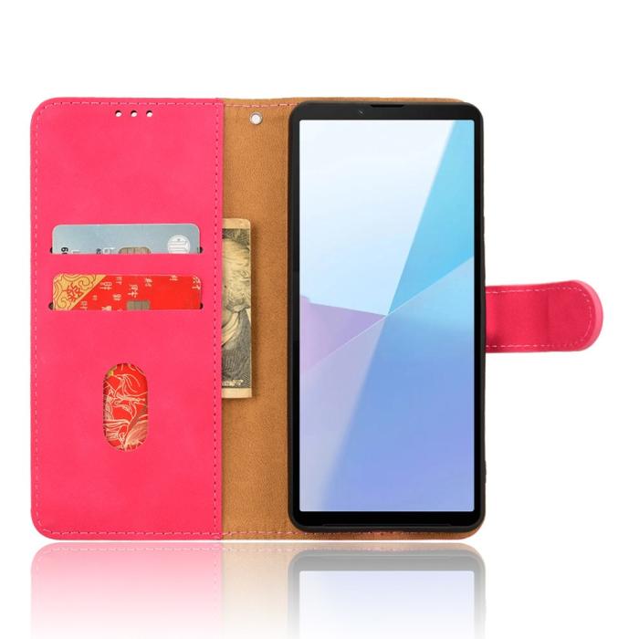 Bild 2, Sony Xperia 10 VI Fodral Skin Touch Läder Fodral Rosa