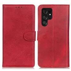 Samsung Galaxy S26 Ultra Fodral L&auml;der R&ouml;d