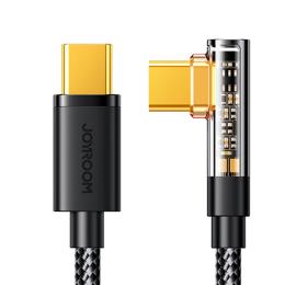 Joyroom 1.2m 100W USB-C / USB-C Elbow Nylonkabel Svart