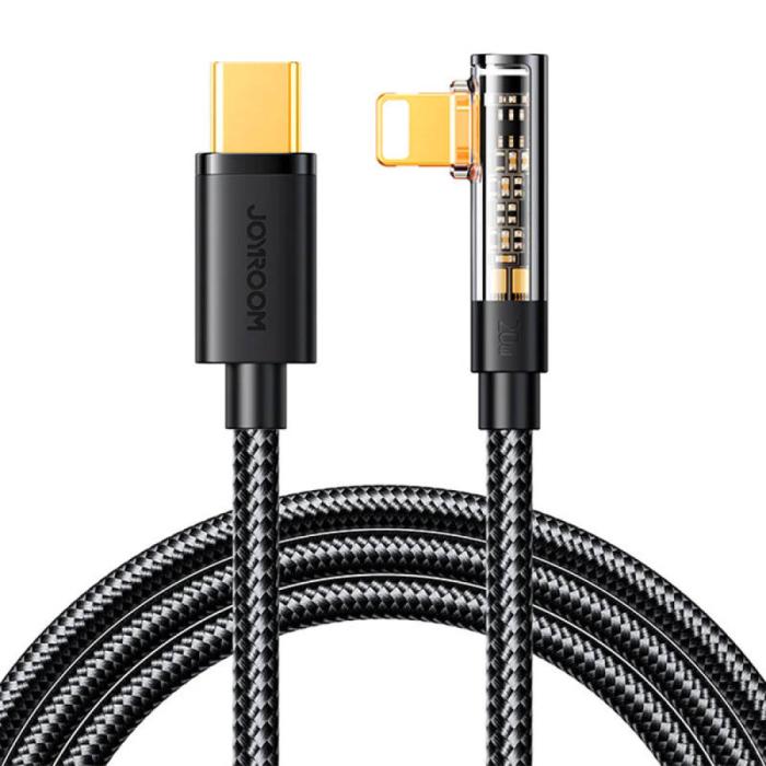Bild 1, Joyroom 1.2m 20W USB-C - Lightning Elbow Laddningskabel Svart