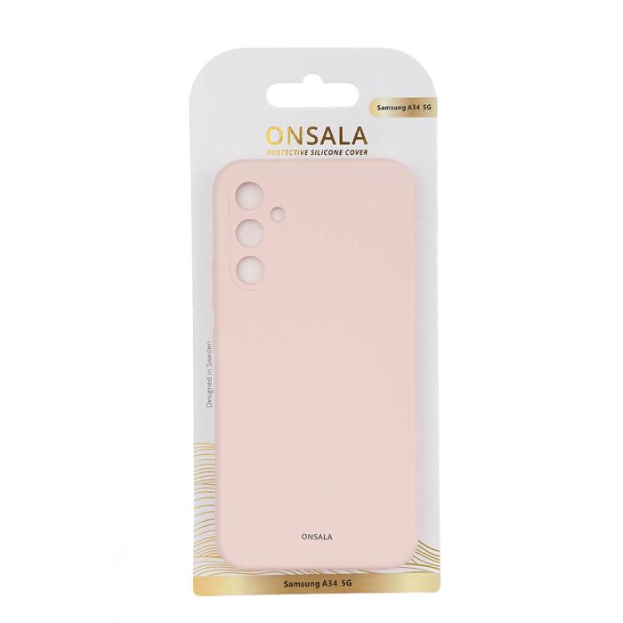 Bild 2, ONSALA Galaxy A34 5G Mobilskal Silikon Chalk Pink
