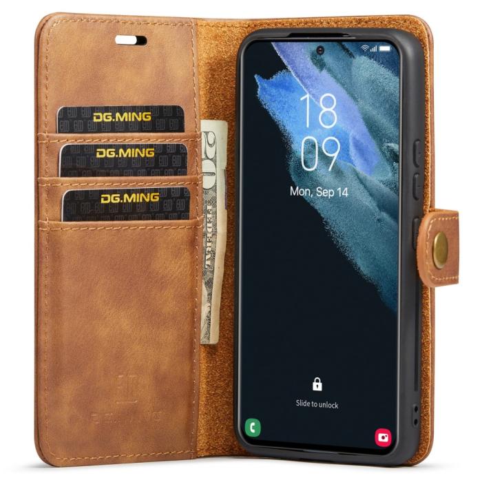 Bild 4, DG.MING Samsung Galaxy S22 Plus Fodral 2in1 Magnet Fodral / Skal Brun
