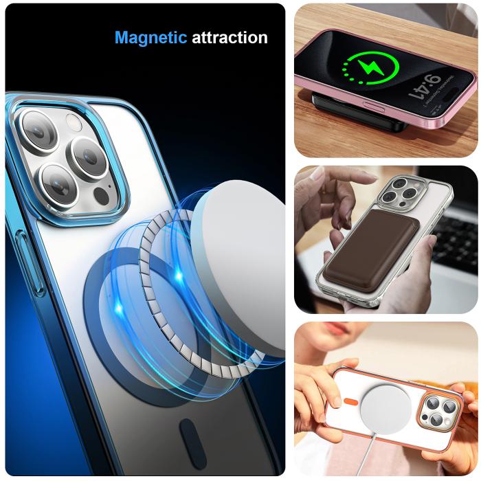 Bild 6, ColorPop iPhone 15 Pro Max Skal CH MagSafe Transparent/Titanium