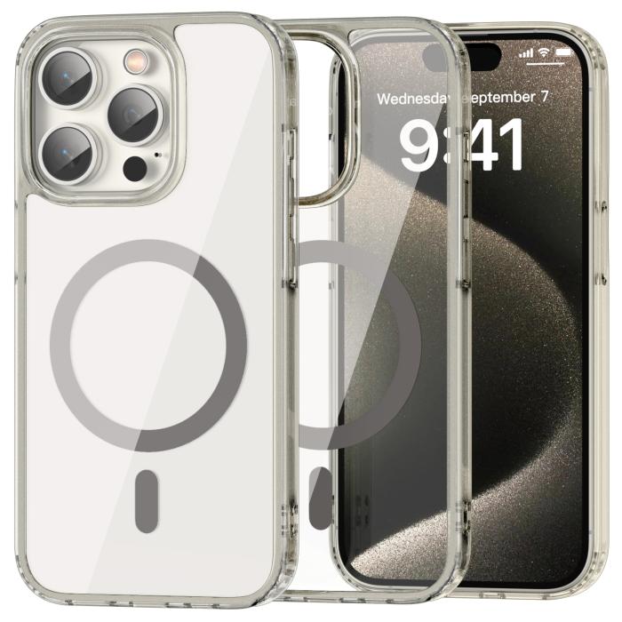 Bild 1, ColorPop iPhone 15 Pro Skal CH MagSafe Transparent/Titanium