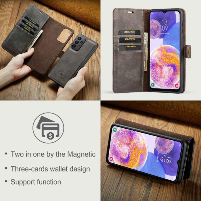 Bild 5, DG.MING Samsung Galaxy A23 5G 2in1 Magnet Fodral / Skal Grå
