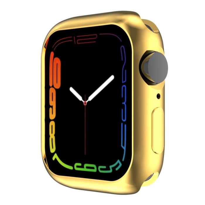 Bild 2, Apple Watch 7/8 45mm Skal TPU Electroplate Guld