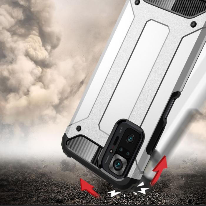 Bild 5, Xiaomi Redmi Note 10 Pro - Shockproof Armor Hybrid Skal - Mörk Blå