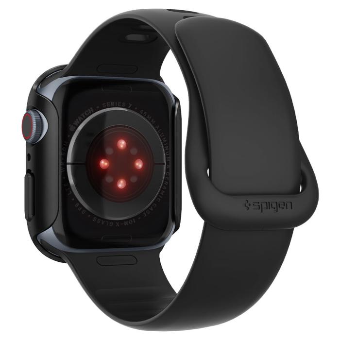 Bild 4, Spigen Apple Watch 7/8 45 mm Skal Thin Fit Svart