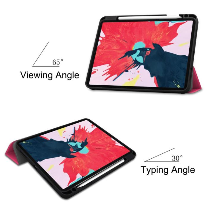 Bild 3, iPad Pro 11 (2018/2020) - Tri-Fold Fodral med Pennhållare - Rosa