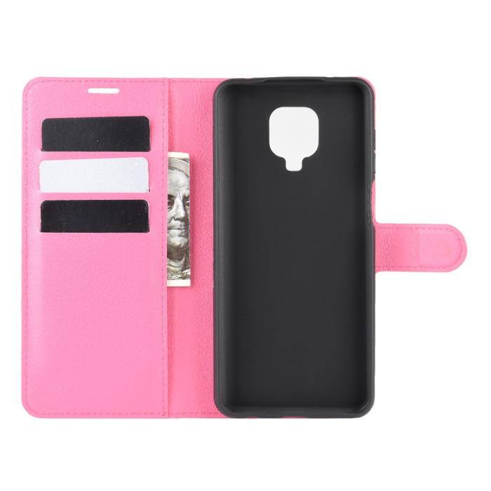 Bild 3, Xiaomi Redmi Note 9 Pro/Note 9S - Litchi Plånboksfodral - Rosa