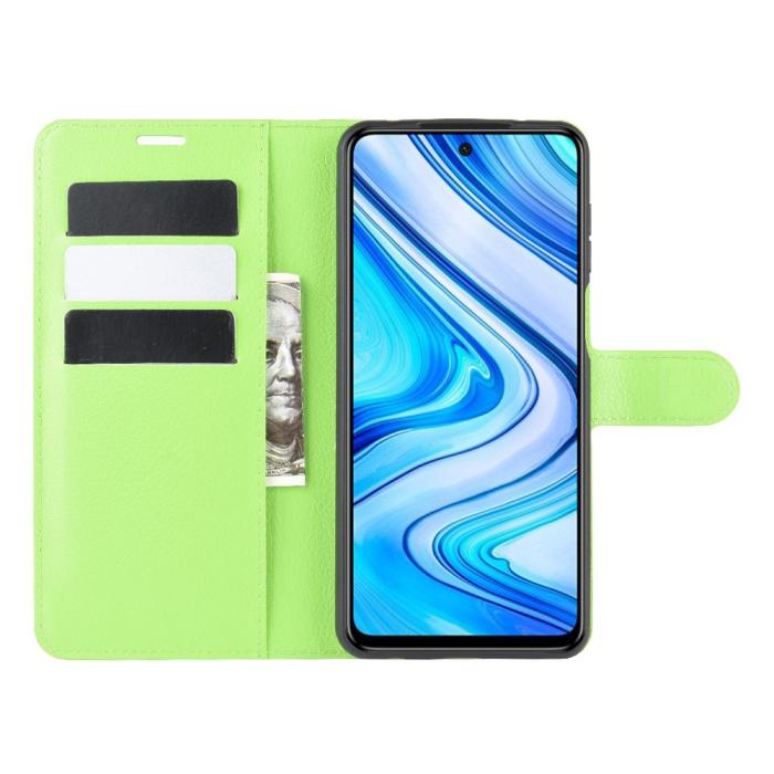 Bild 4, Xiaomi Redmi Note 9 Pro/Note 9S - Litchi Plånboksfodral - Grön