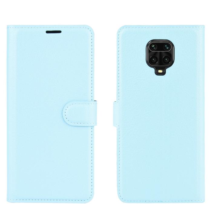 Bild 2, Xiaomi Redmi Note 9 Pro/Note 9S - Litchi Plånboksfodral - Ljus Blå