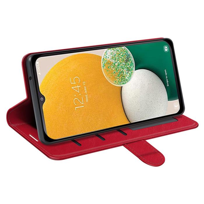 Bild 3, Samsung Galaxy A14 4G/5G Fodral Crazy Horse Läder Röd