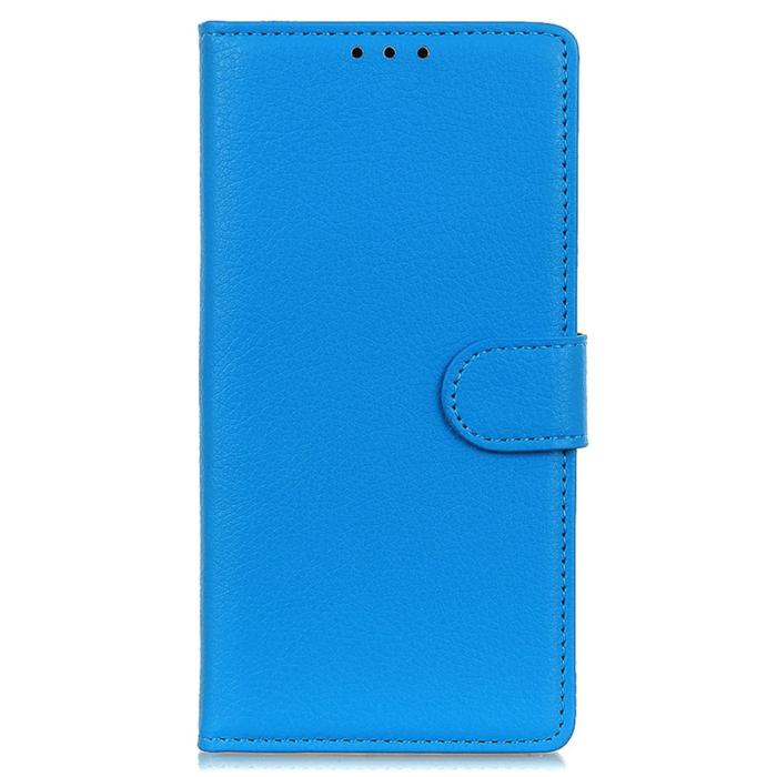 Bild 6, Galaxy S25 Plus / S24 Plus Fodral Litchi Läder Blå