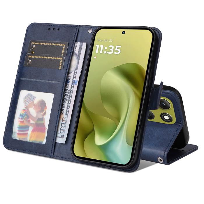 Bild 2, Motorola Moto G86 Power / G86 5G Fodral Läder Blå