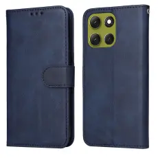 Motorola Moto G86 Power / G86 5G Fodral L&auml;der Bl&aring;