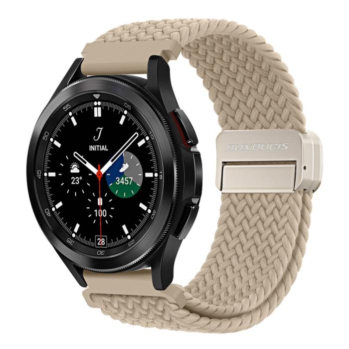 Bild 2, DUX DUCIS Klockarmband 22 mm Flätat Nylon Justerbart Beige