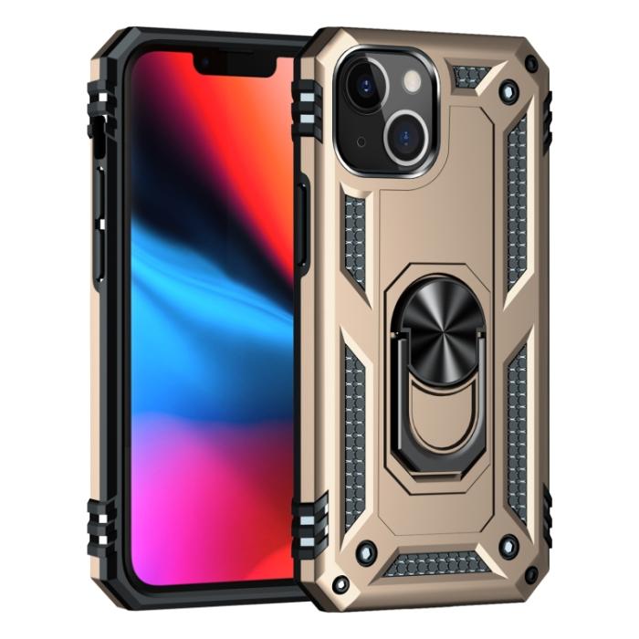 Bild 2, iPhone 14 Plus Skal Shockproof Ring Guld